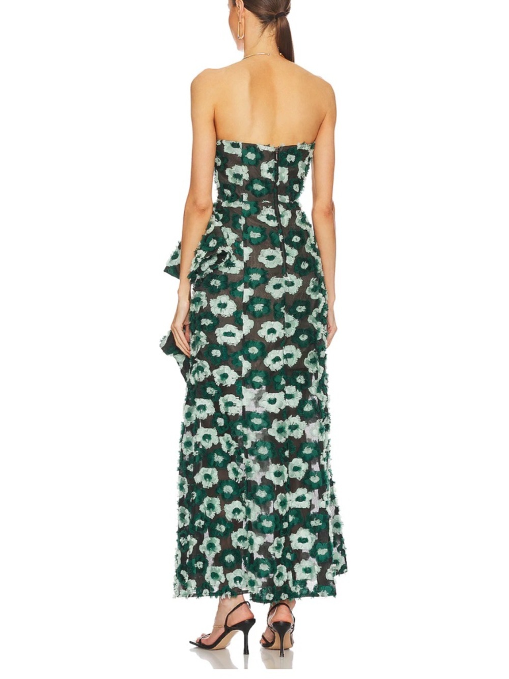 Elliatt Green Floral halter maxi dress SIZE MEDIUM. - Picture 2 of 8
